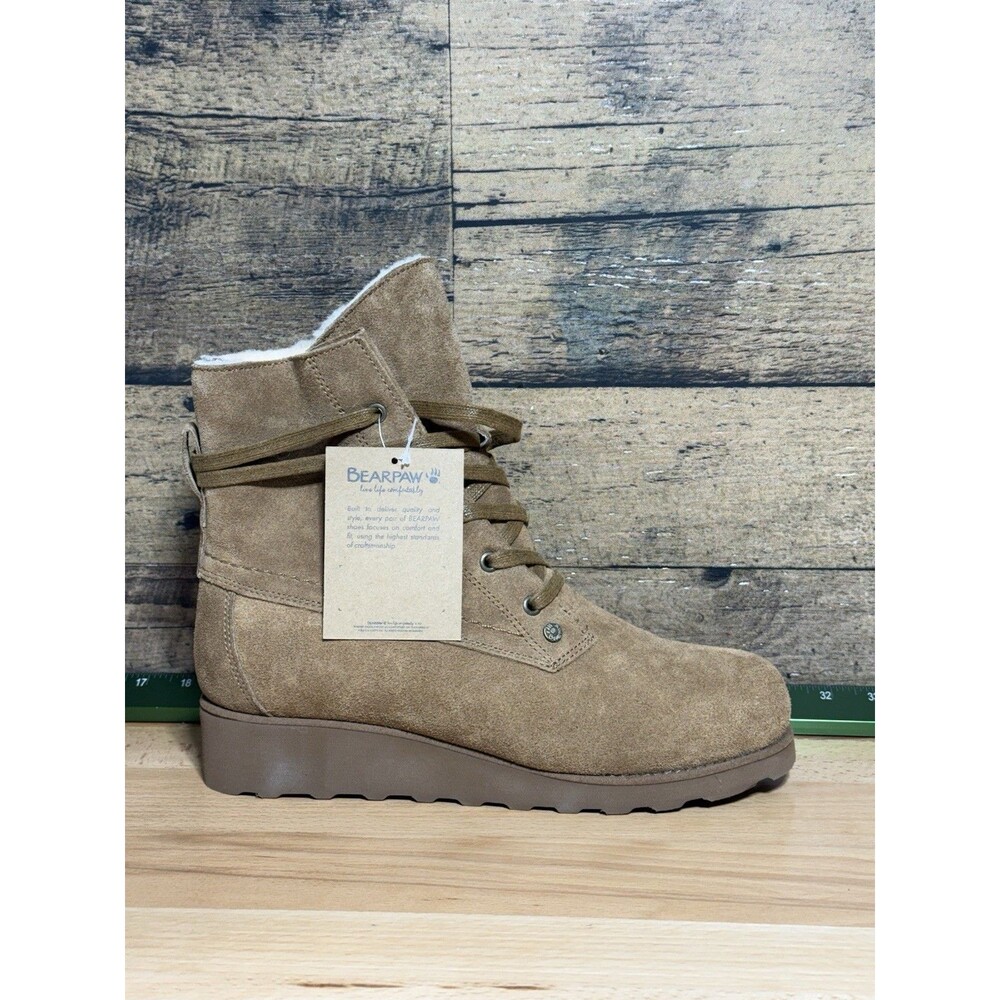 🔥BEARPAW Women's 11 Krista Leather Suede Boots With Wool Blend Insulator Lining